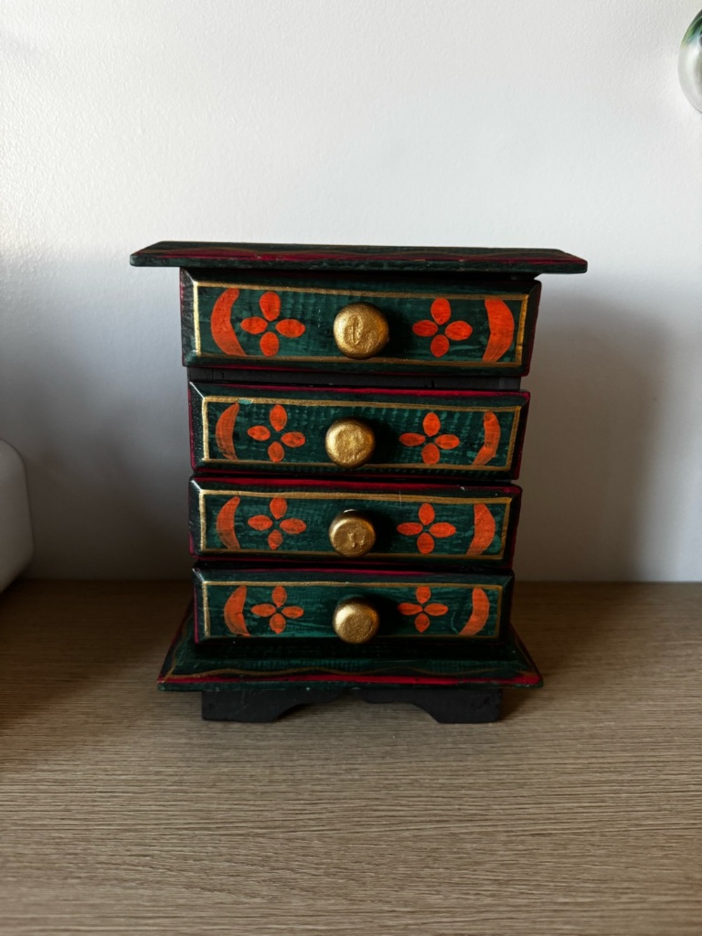 Hand-Painted Green and Gold Accent Chest - Home Accents - Picture 3 of 9